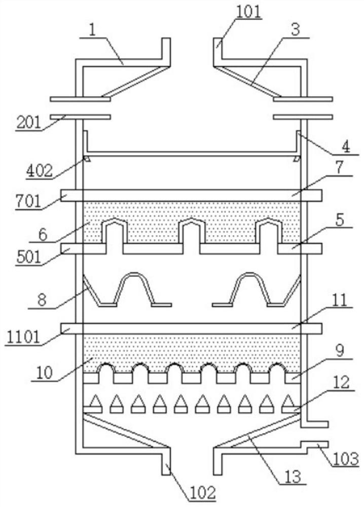 Efficient fractionating device for chemical engineering