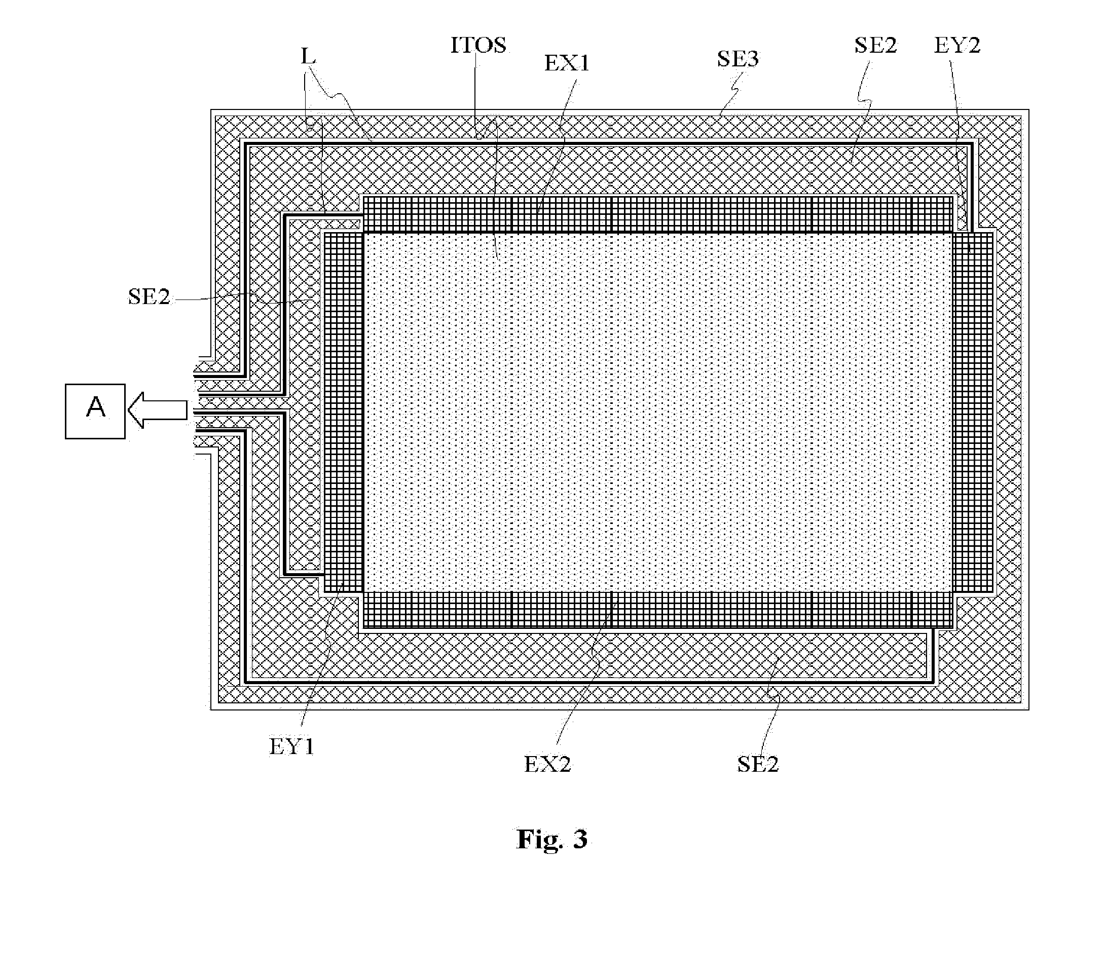 Electrode arrangement for display device