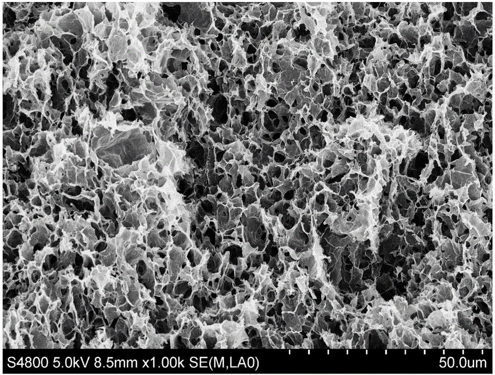 Porous reduced graphene oxide oil absorption material with controllable doping level and preparation method thereof