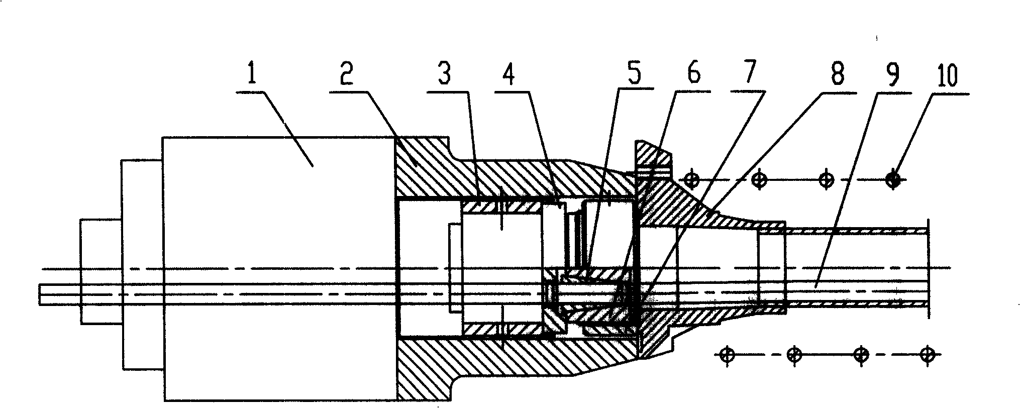 Short bundle cable stretching caging device and method for stretching and anchoring