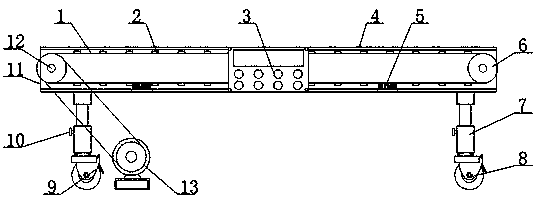 Concrete conveying belt with cleaning function and with height-adjustable supporting feet