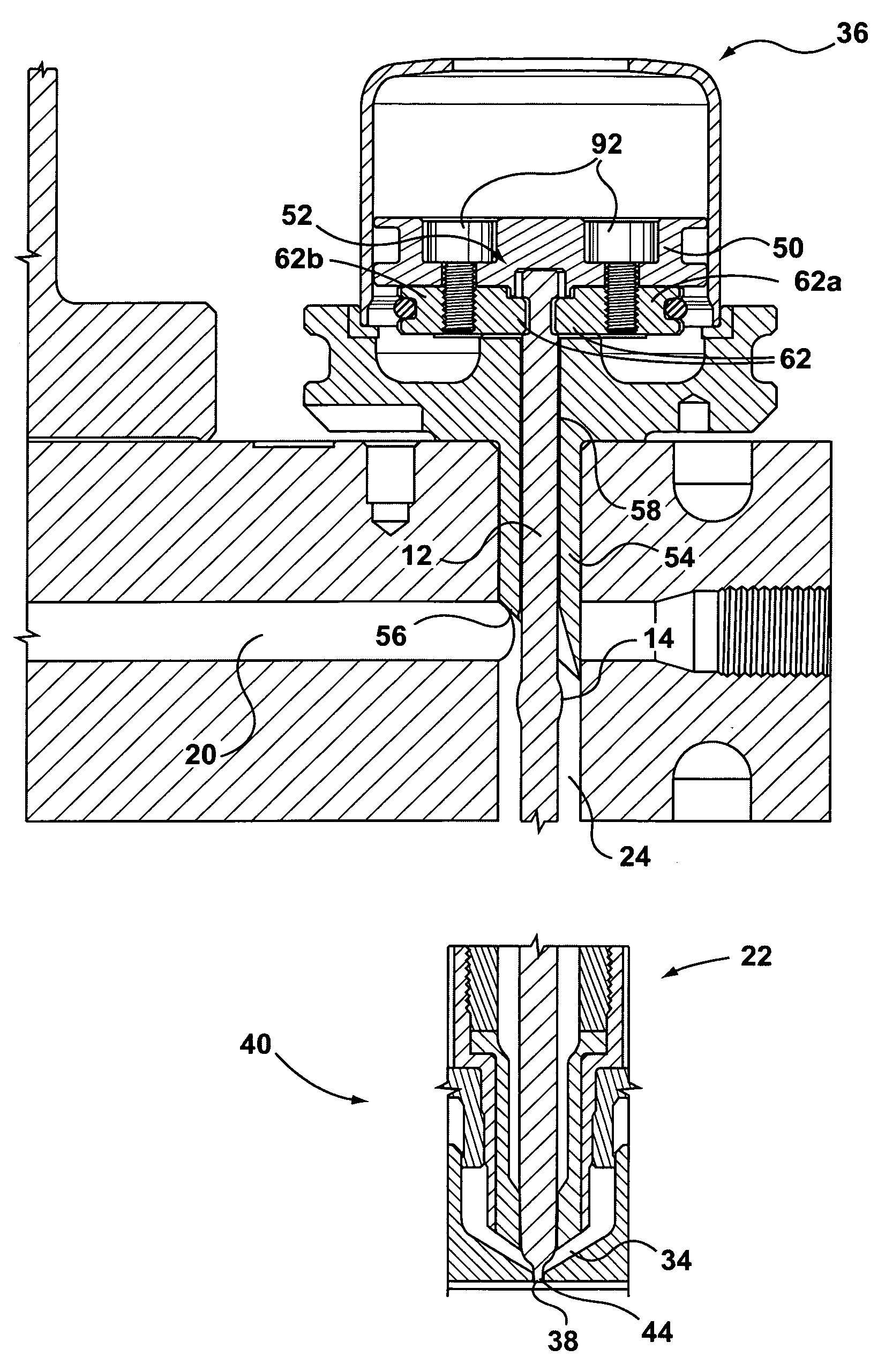 Valve stem having a reverse taper