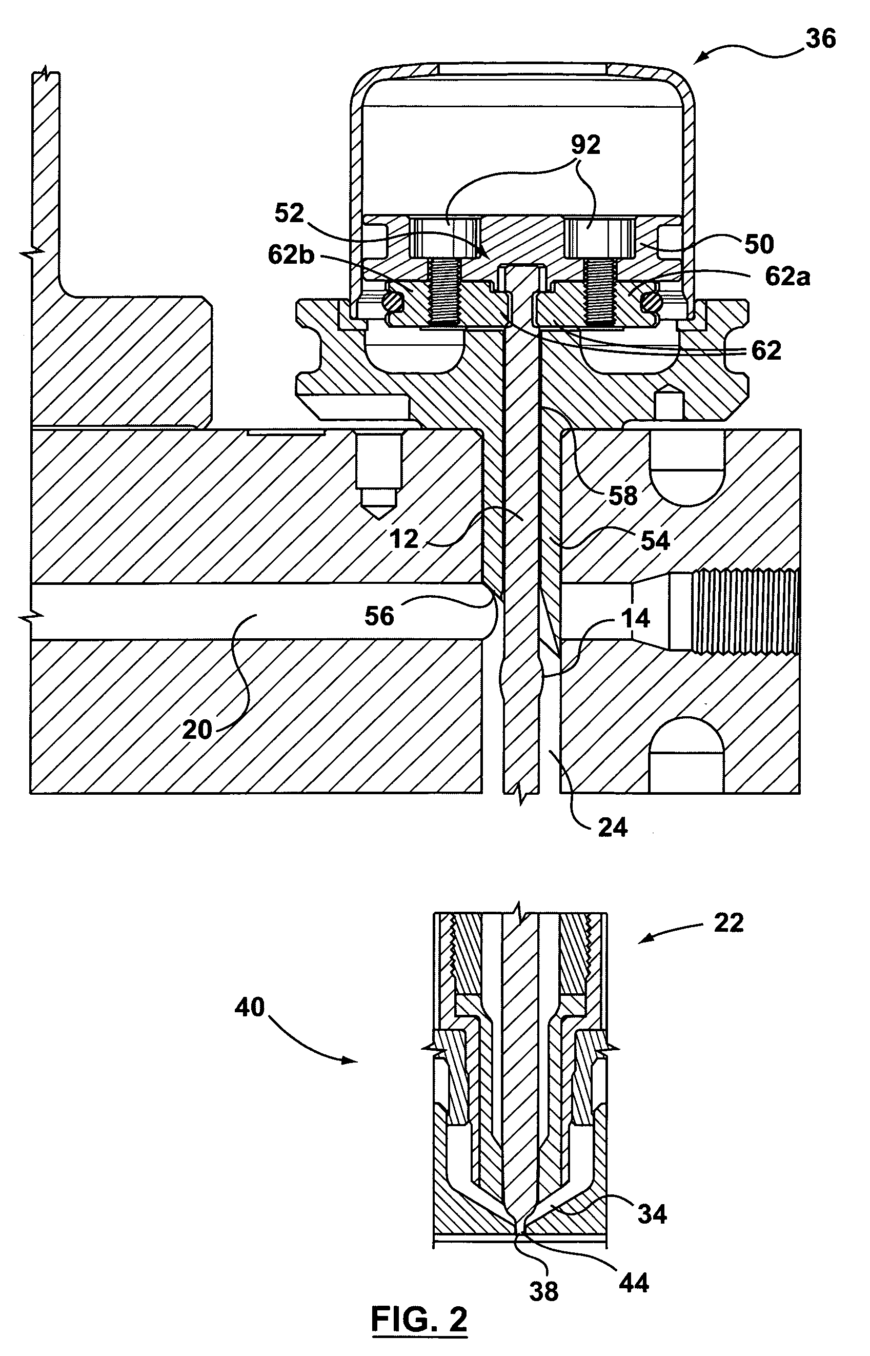 Valve stem having a reverse taper