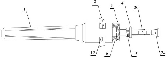 Easy-to-operate large-inner-diameter triple trocar device and application