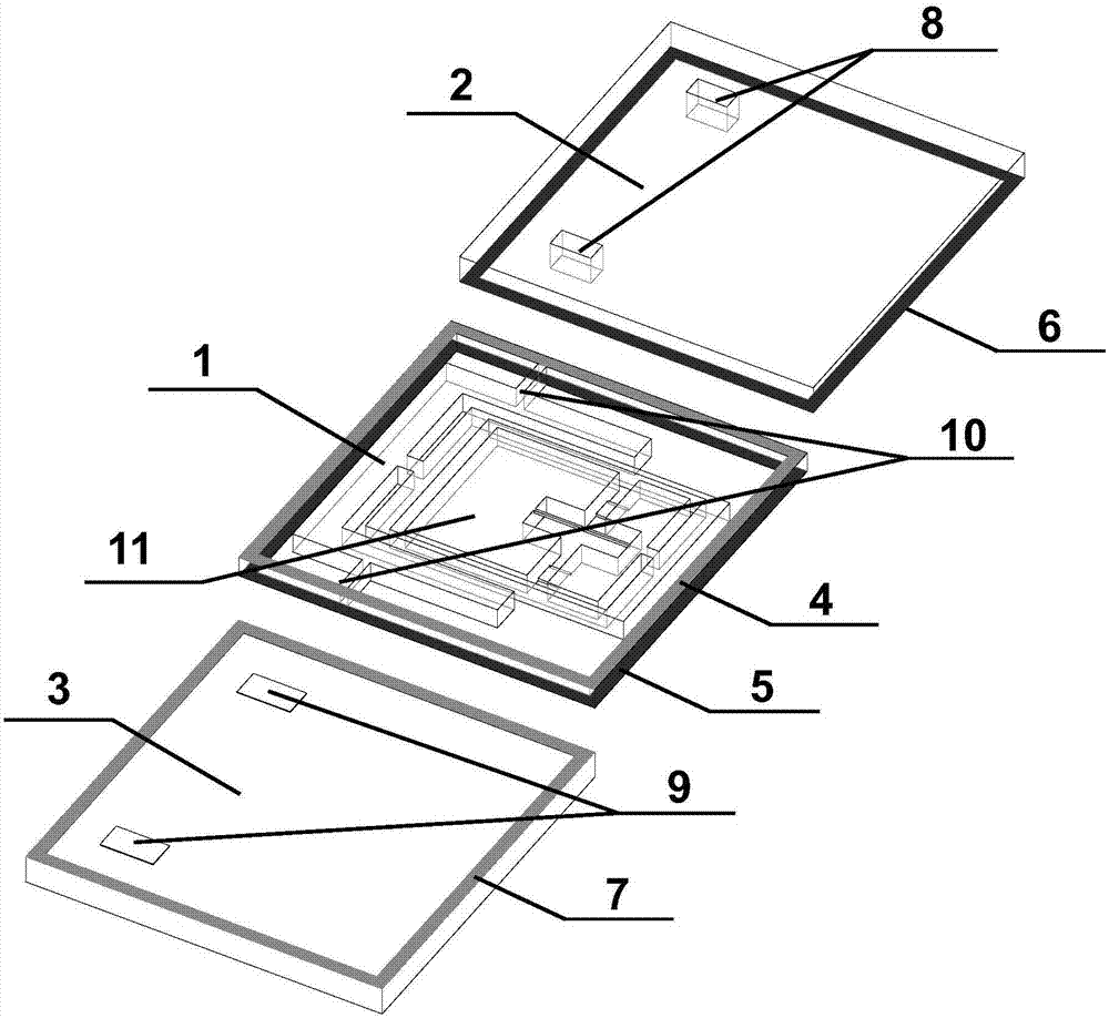 Quartz vibrating beam accelerometer sensitive chip based on gold-gold bonding