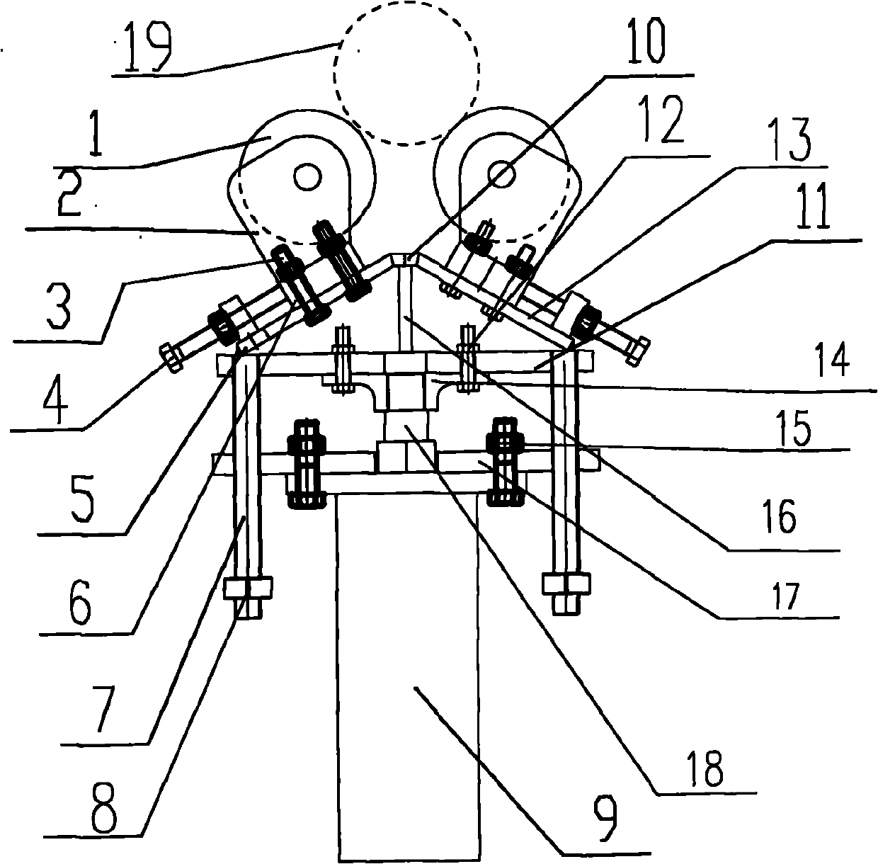 Sleeve machining center frame with dual regulating functions