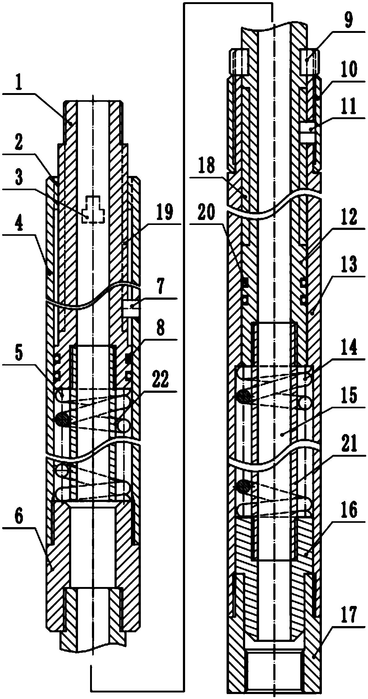 Reciprocating and rotating two-way displacement device