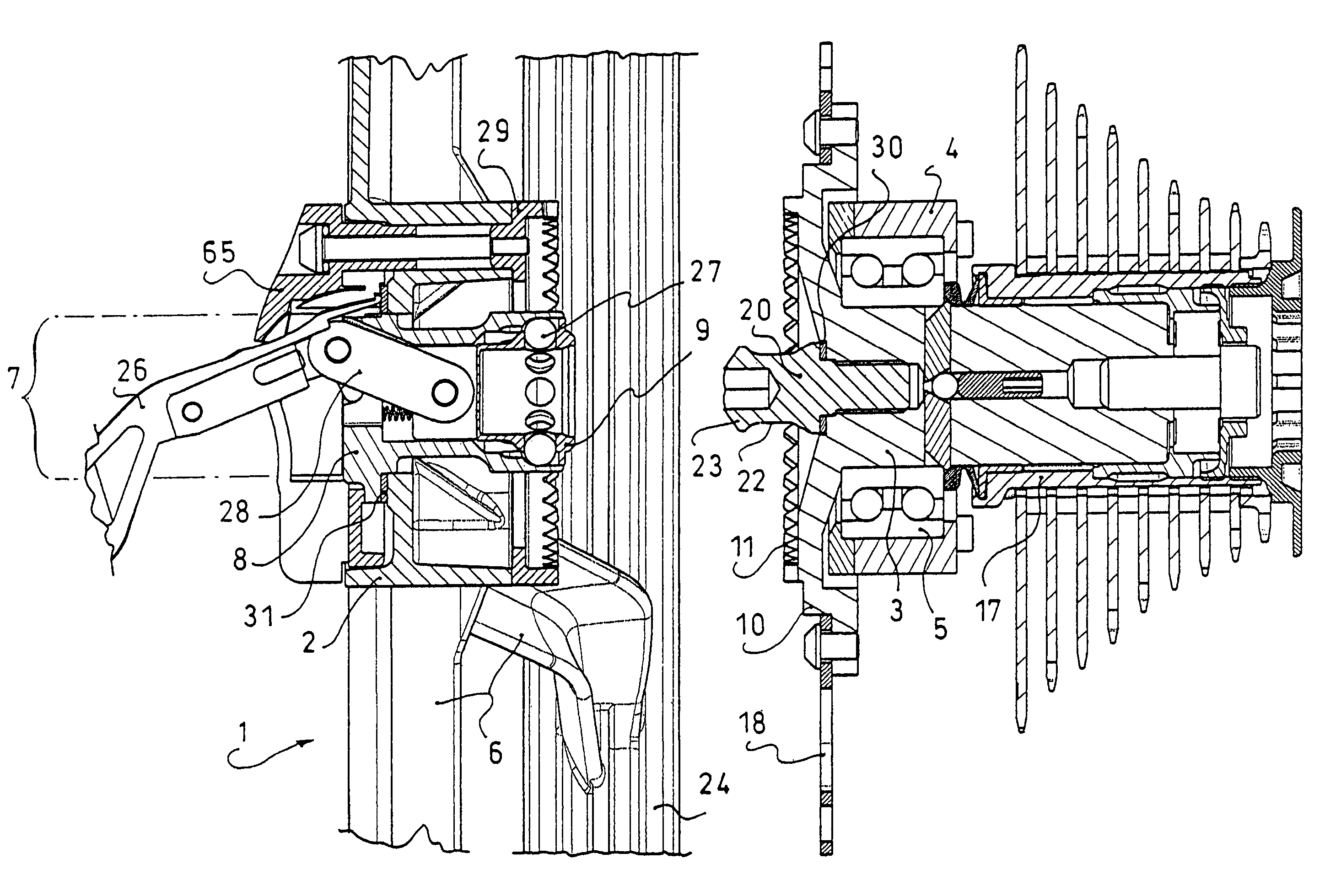 Device, including a quick-tightening mechanism, for a cantilevered mounting of a wheel to the frame of a bicycle