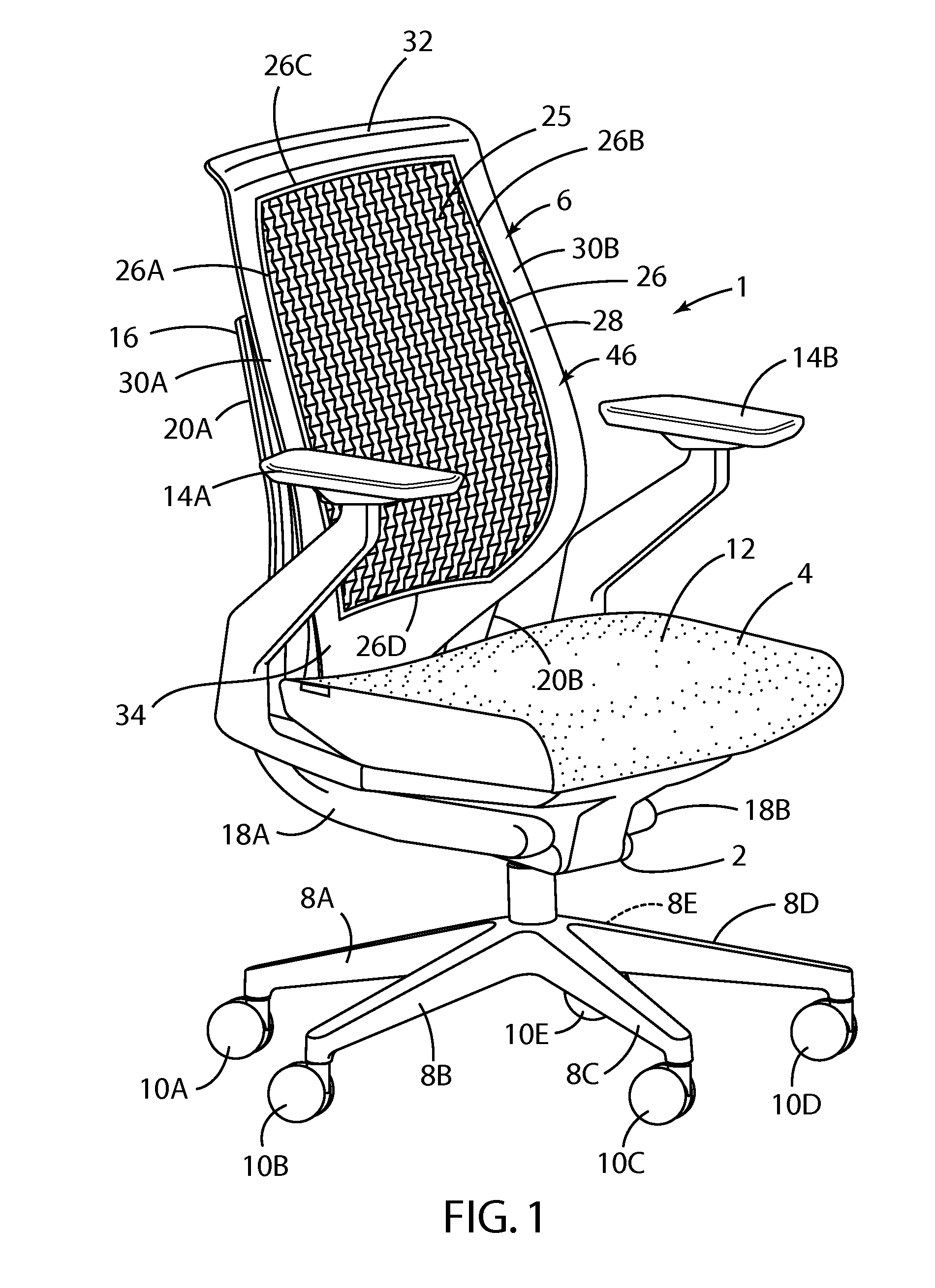 Seating unit with auxetic user support