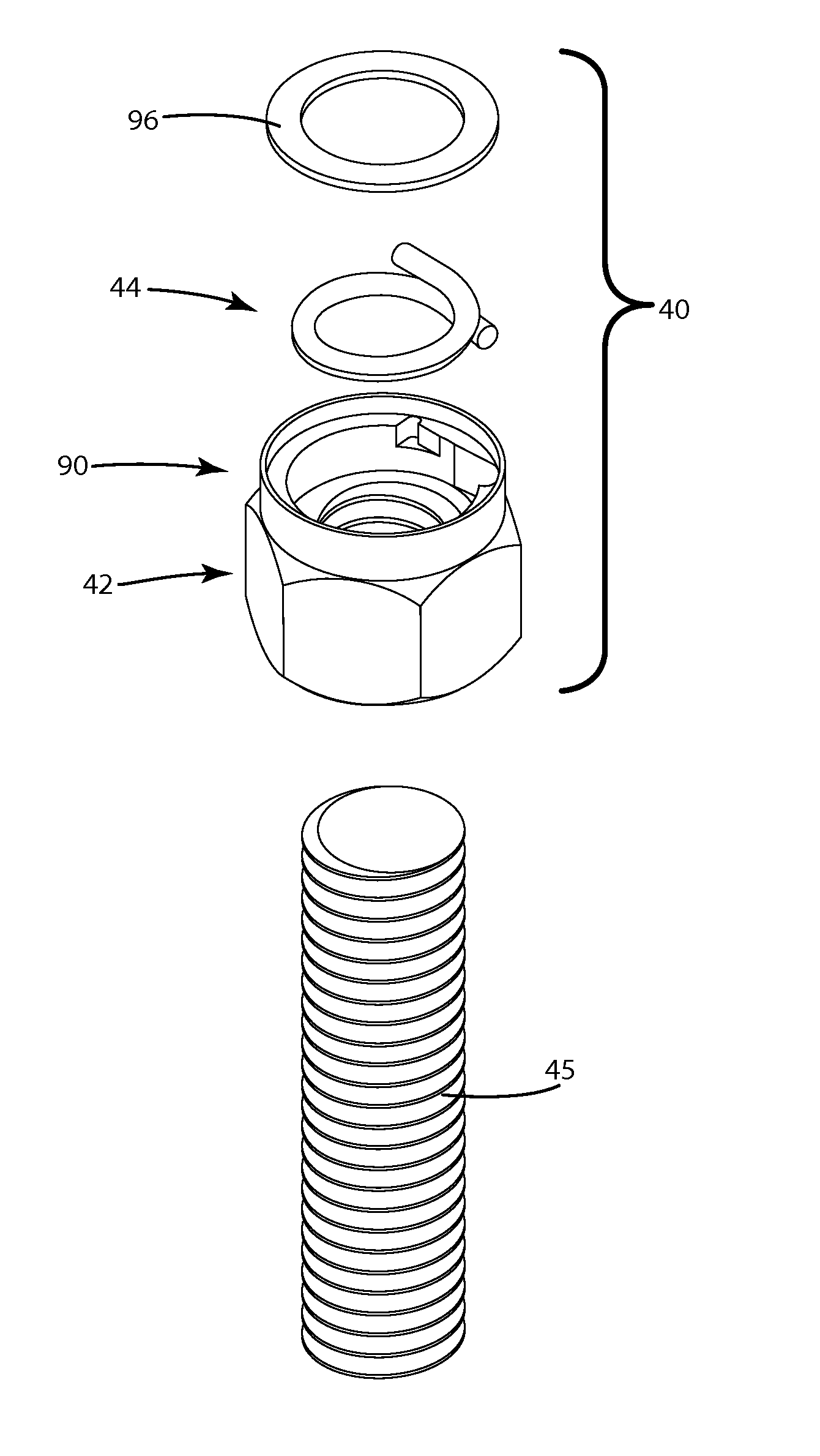 Locking threaded fastener