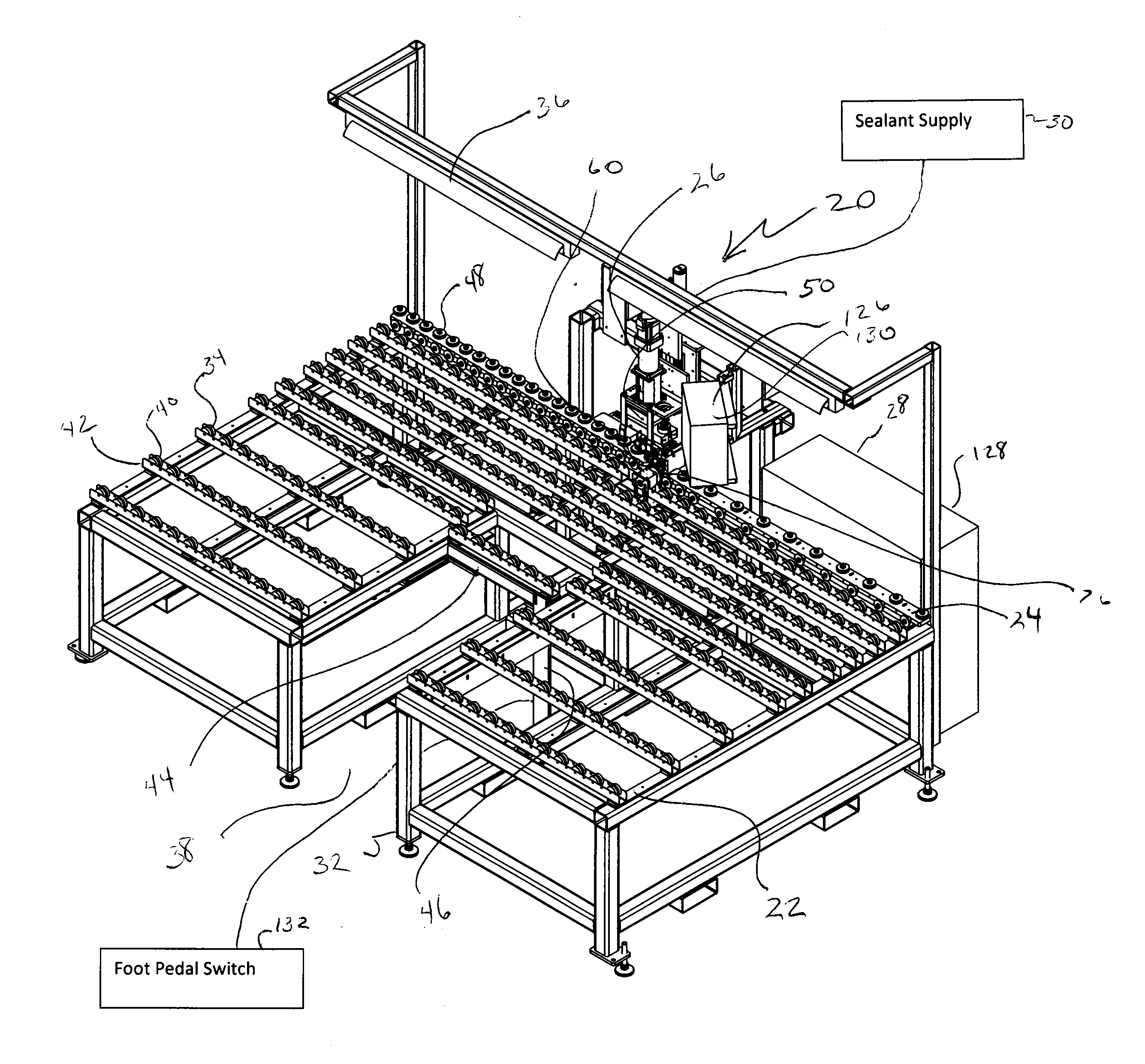 Fixed head insulated glass edge sealing device