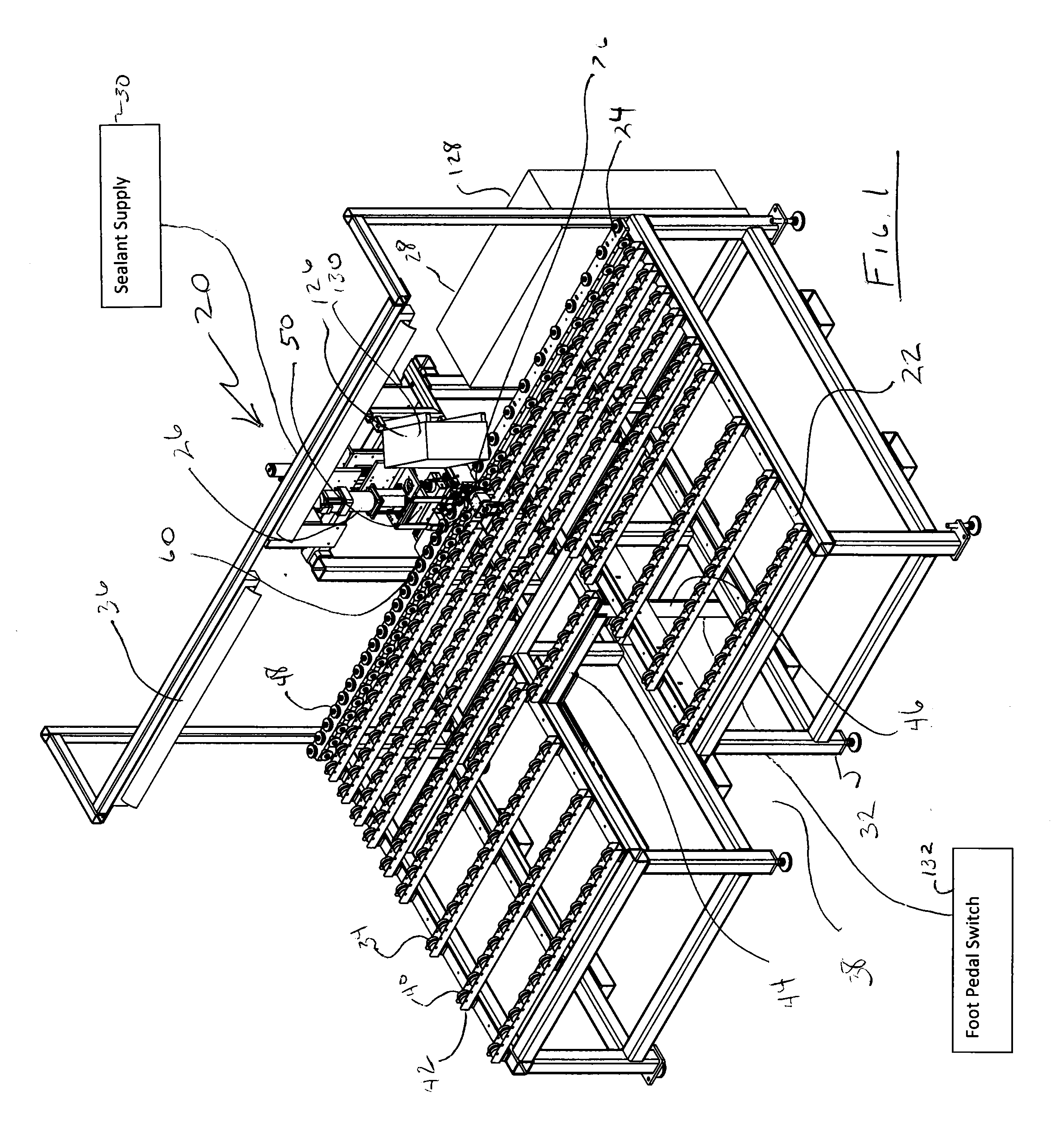 Fixed head insulated glass edge sealing device