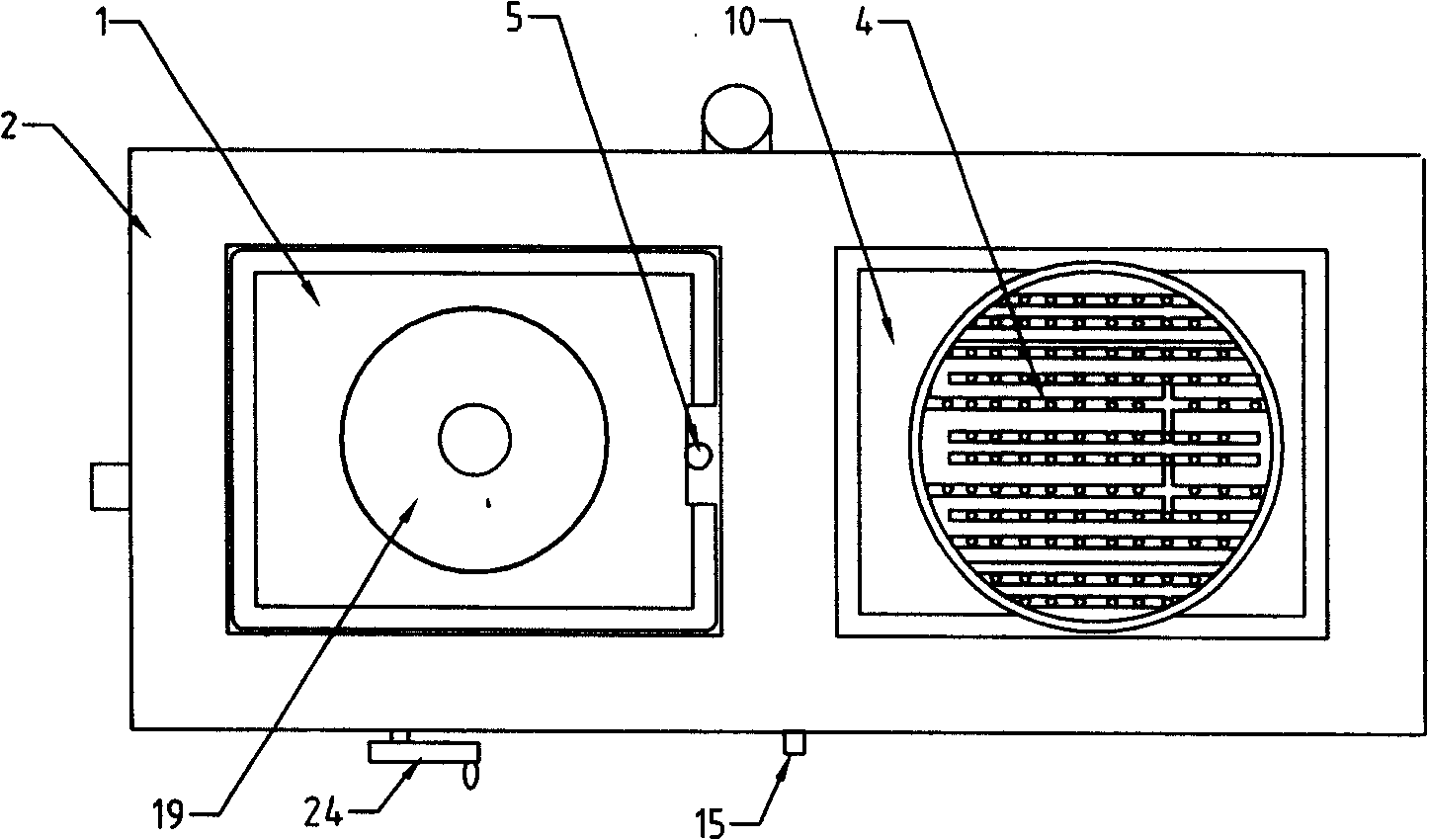 Gas-charcoal furnace for smoldering for foliage and case plant and powder offal