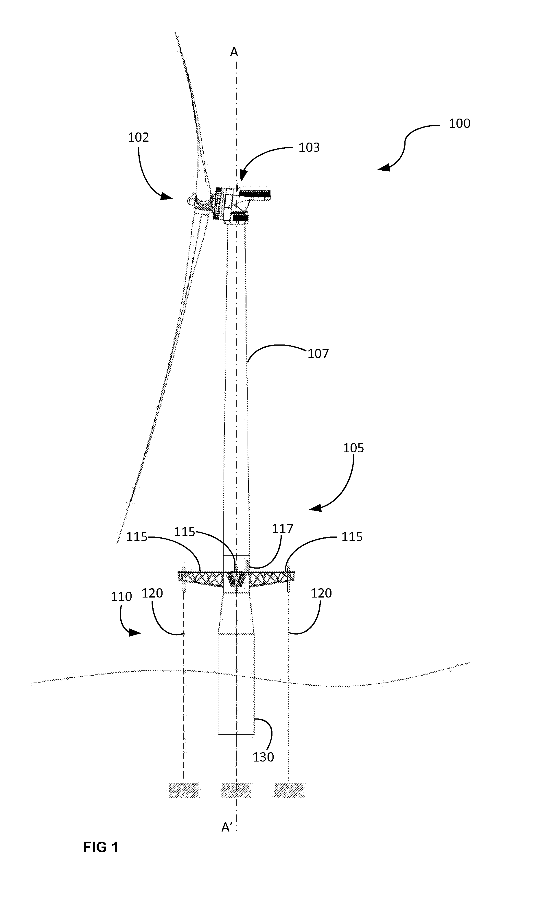 Floating offshore wind turbine with tuned mass dampers