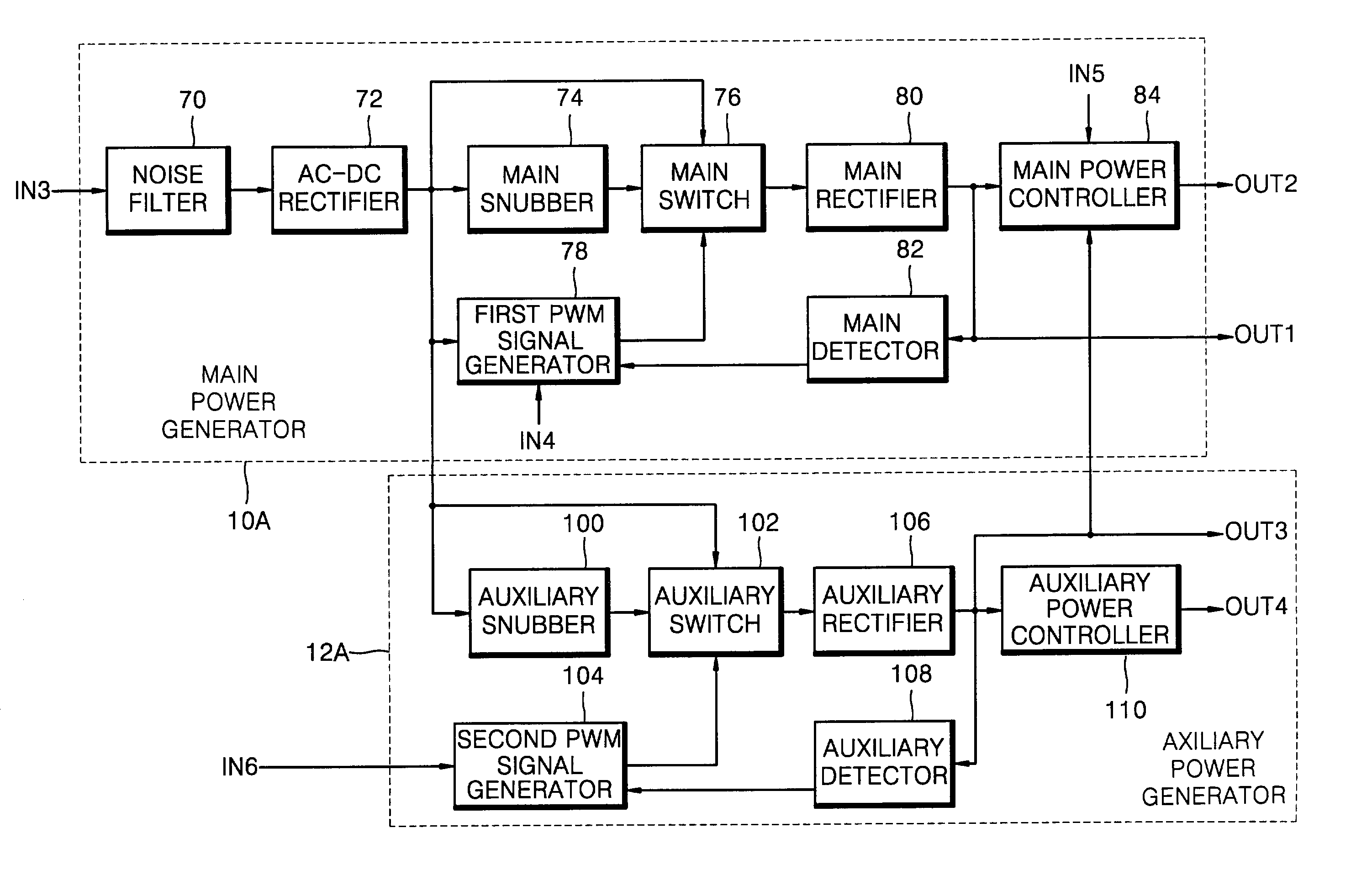 Apparatus for and method of supplying power with power saving function