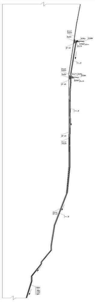 Upstream-type tailing pond multi-level independent flood drainage system