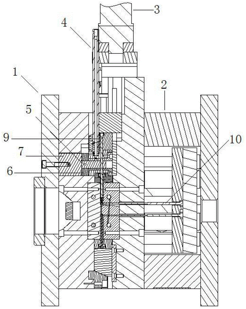 Automatic member-embedding injection mould