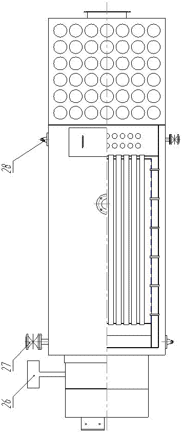 Combustion, heat exchange and dust removal integrated small biomass normal pressure hot water boiler