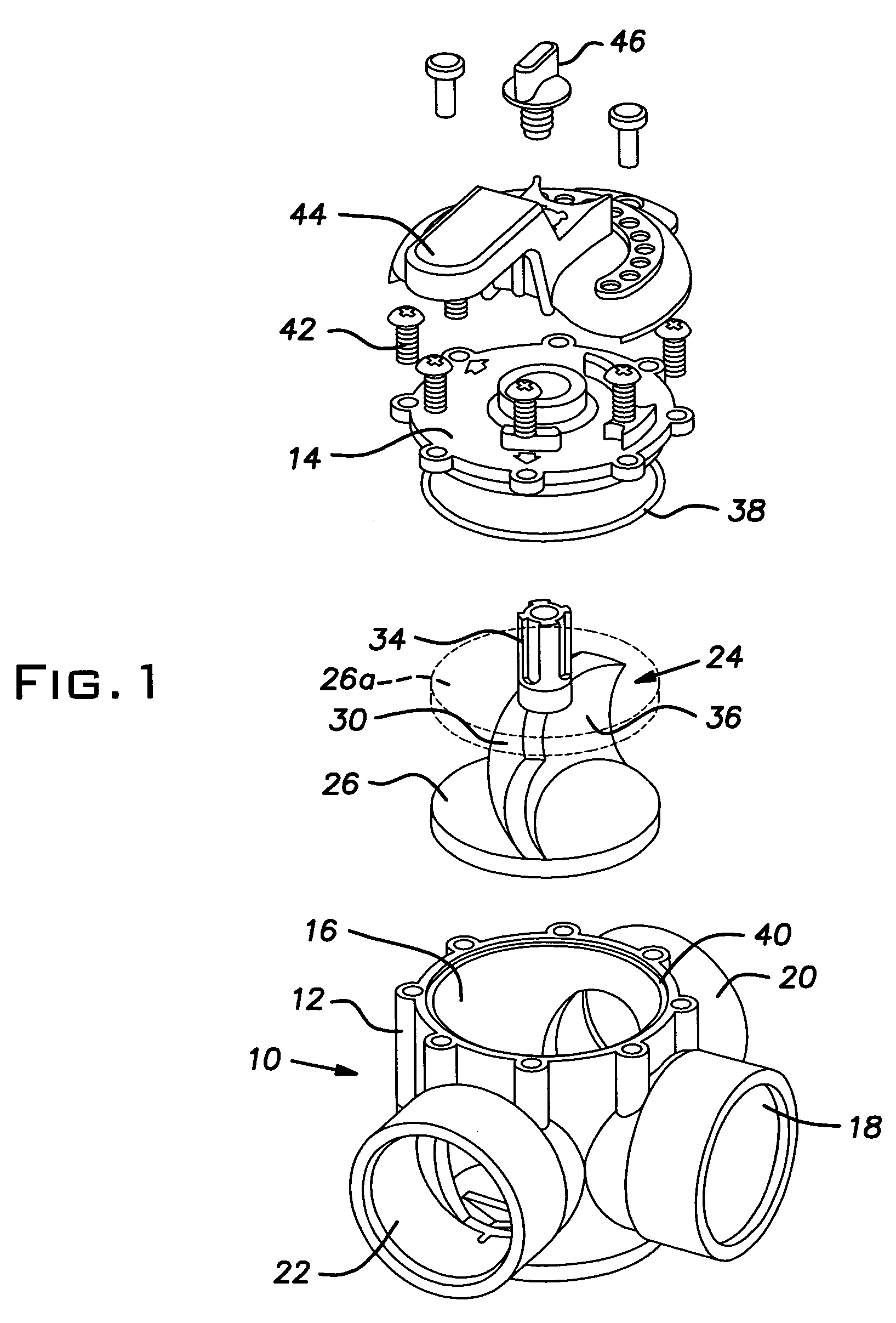 Valve with elbow joint diverter