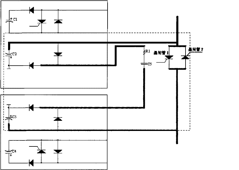 High potential gate control device for series thyristor valve block in SVC (Static Var Compensator)