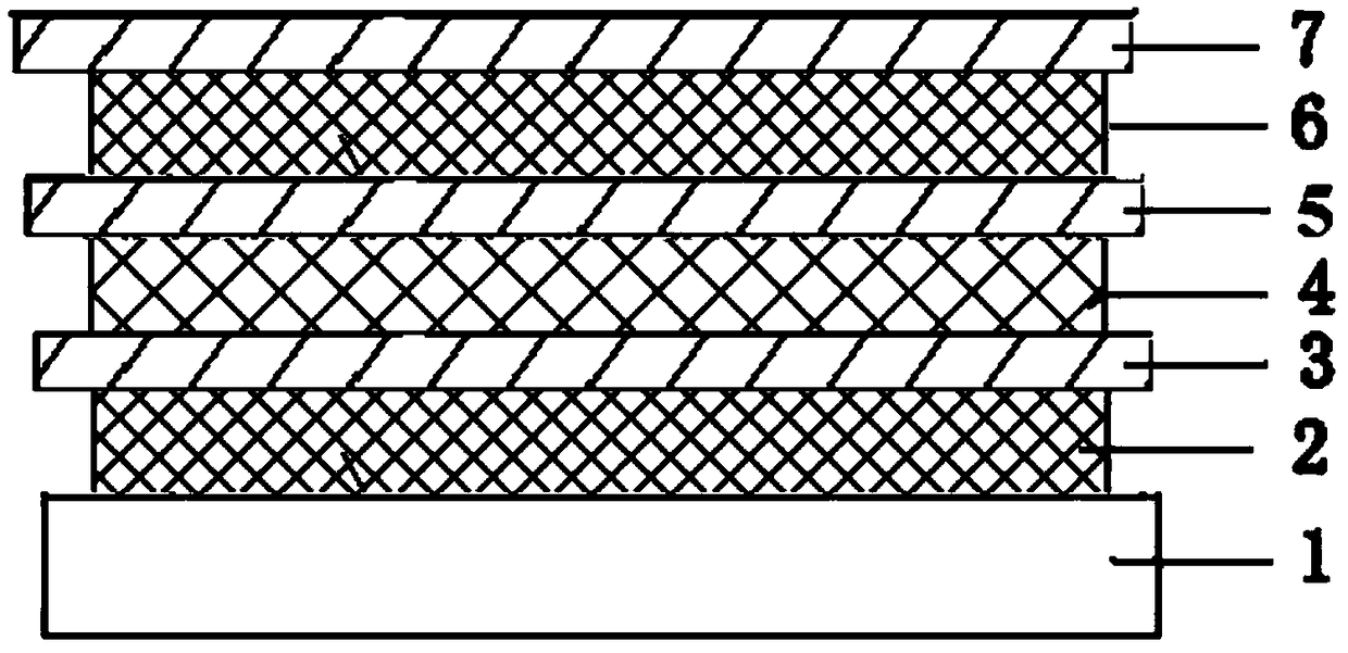 Laser projection display screen with light absorption layer and preparing method and application thereof