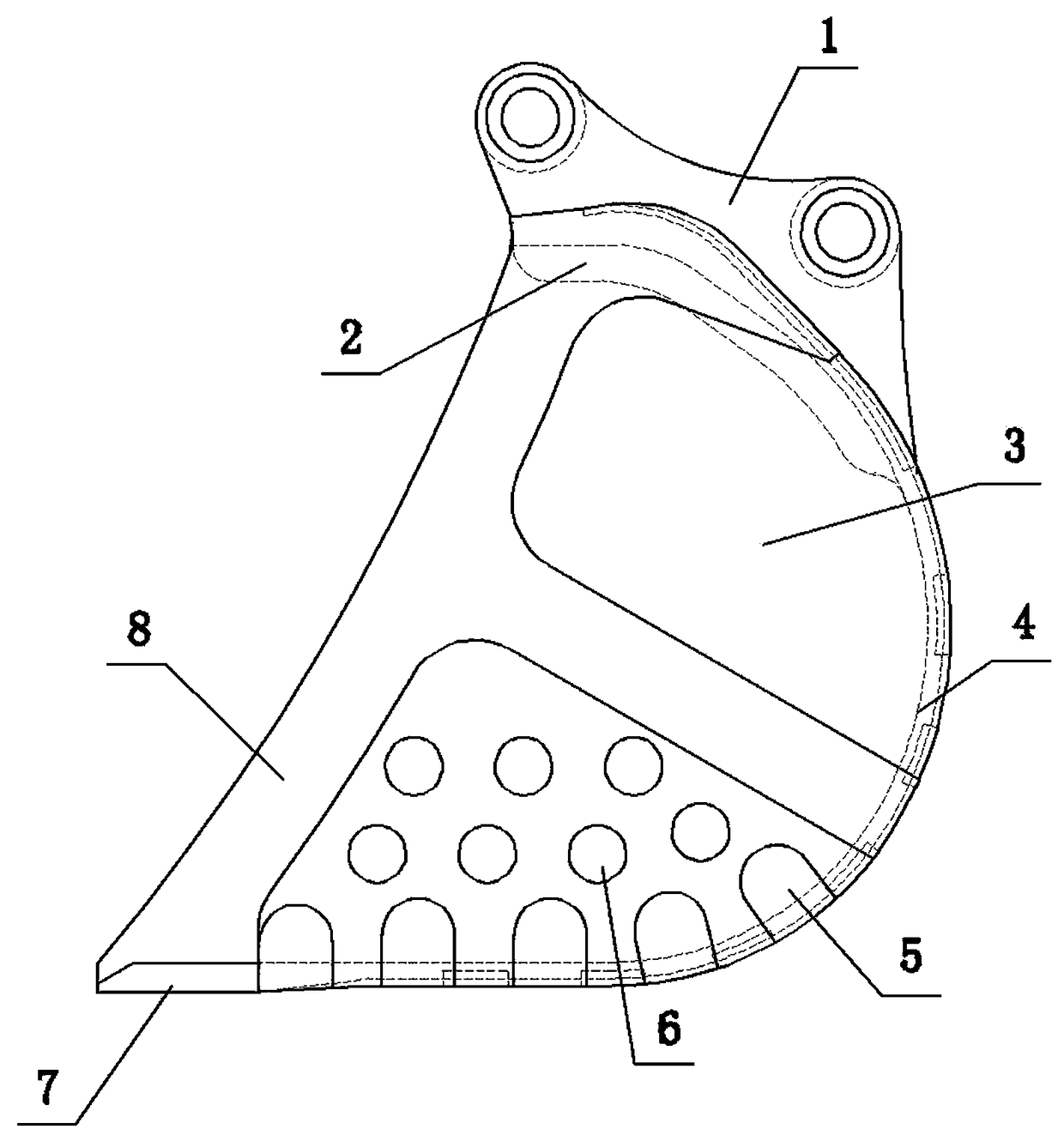 An integral casting bucket