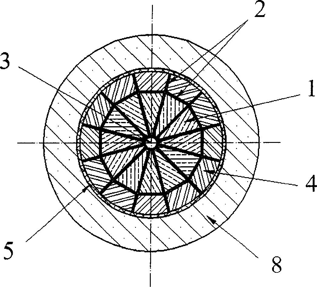 Center post of annular field coil in global Tokamak magnet