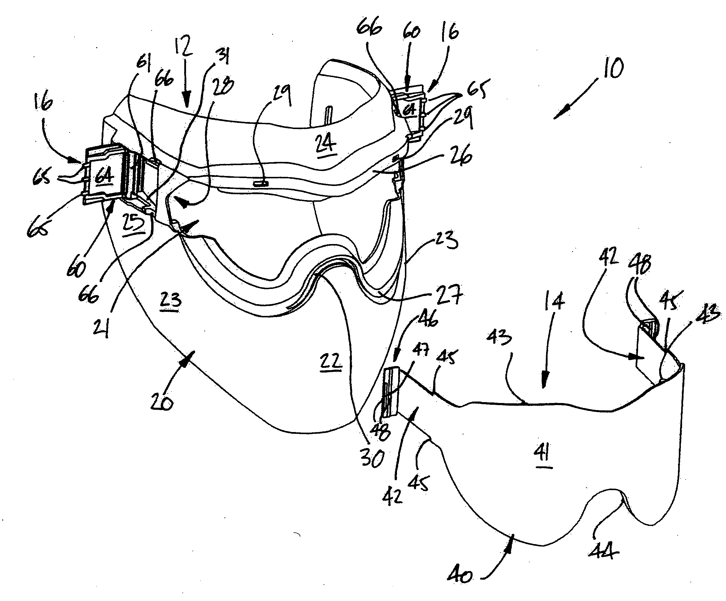 Protective mask with removable lens