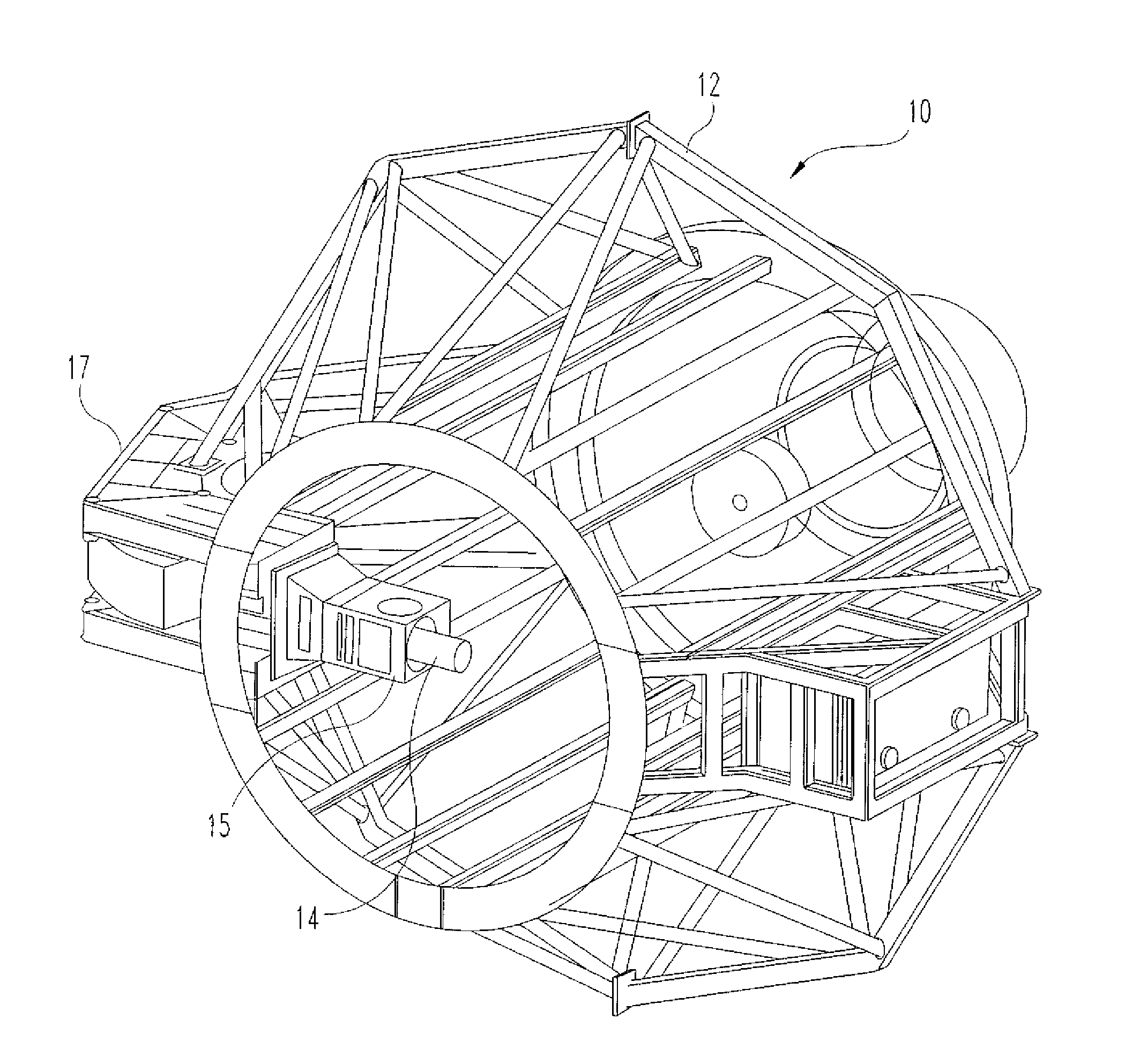 Automatic retractable floor system for a rotating gantry