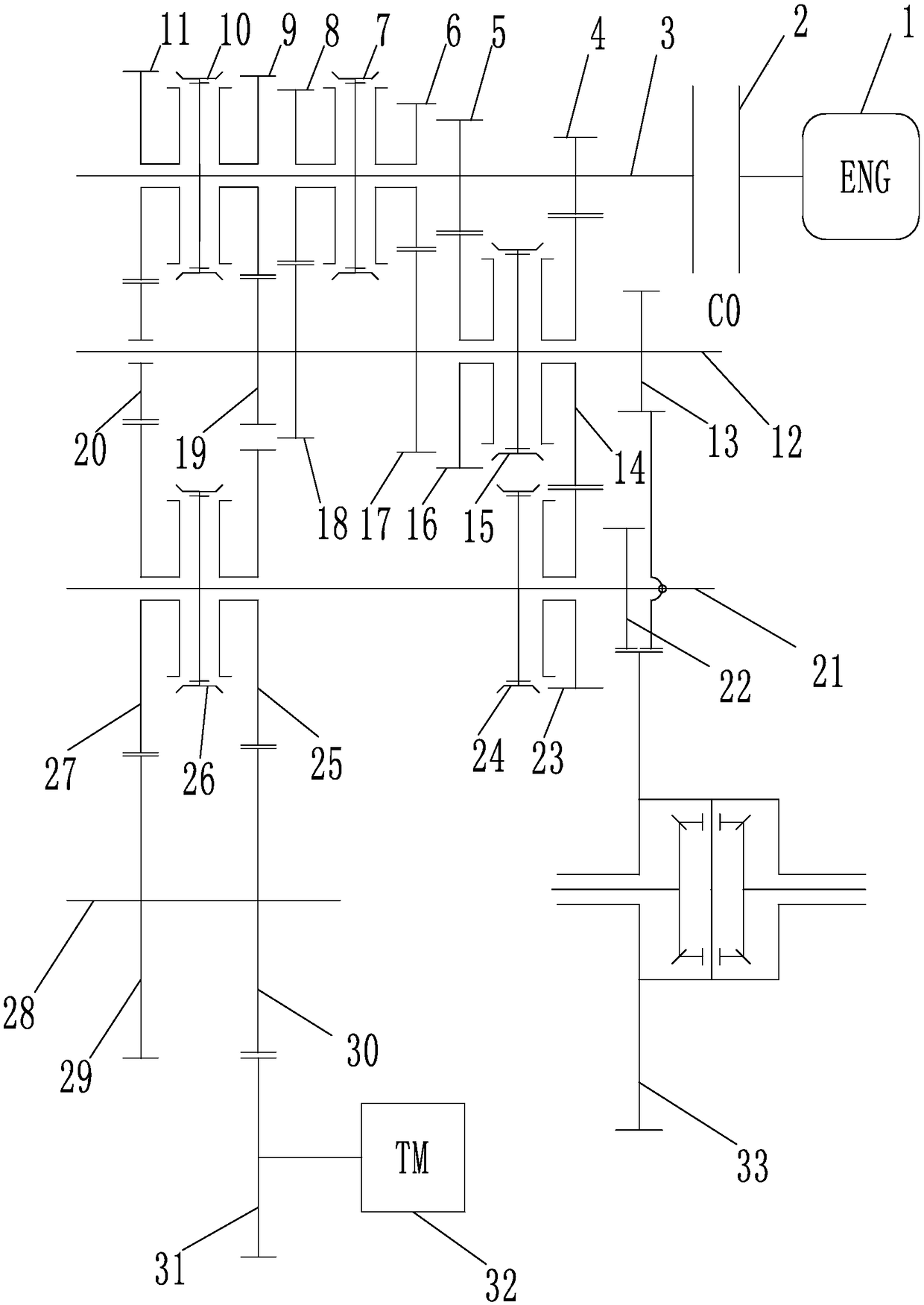 Variable speed structure of hybrid electric vehicle