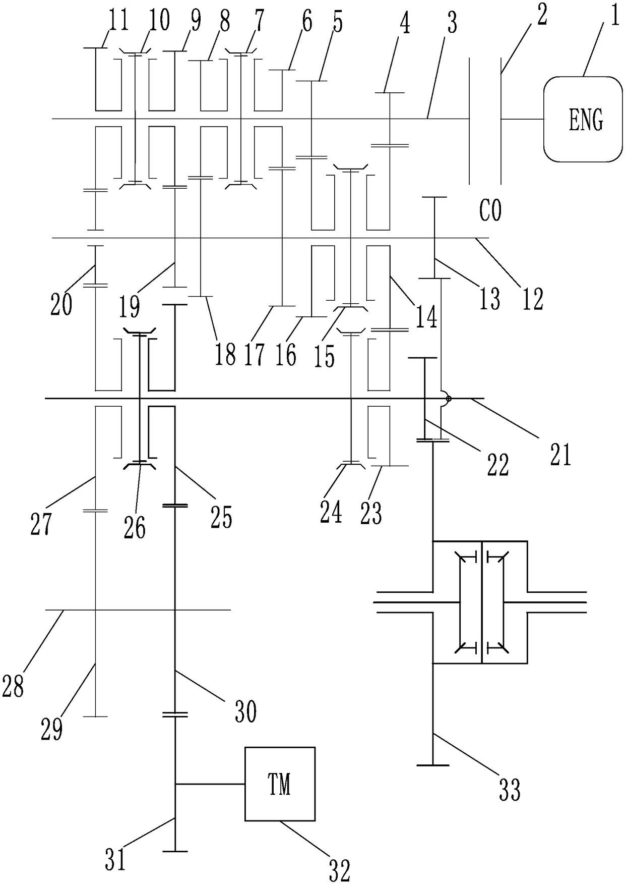 Variable speed structure of hybrid electric vehicle