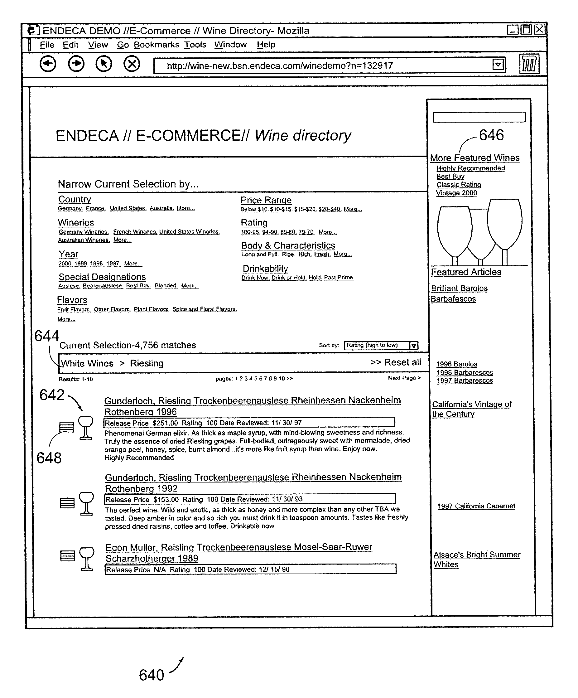 System and method for manipulating content in a hierarchical data-driven search and navigation system