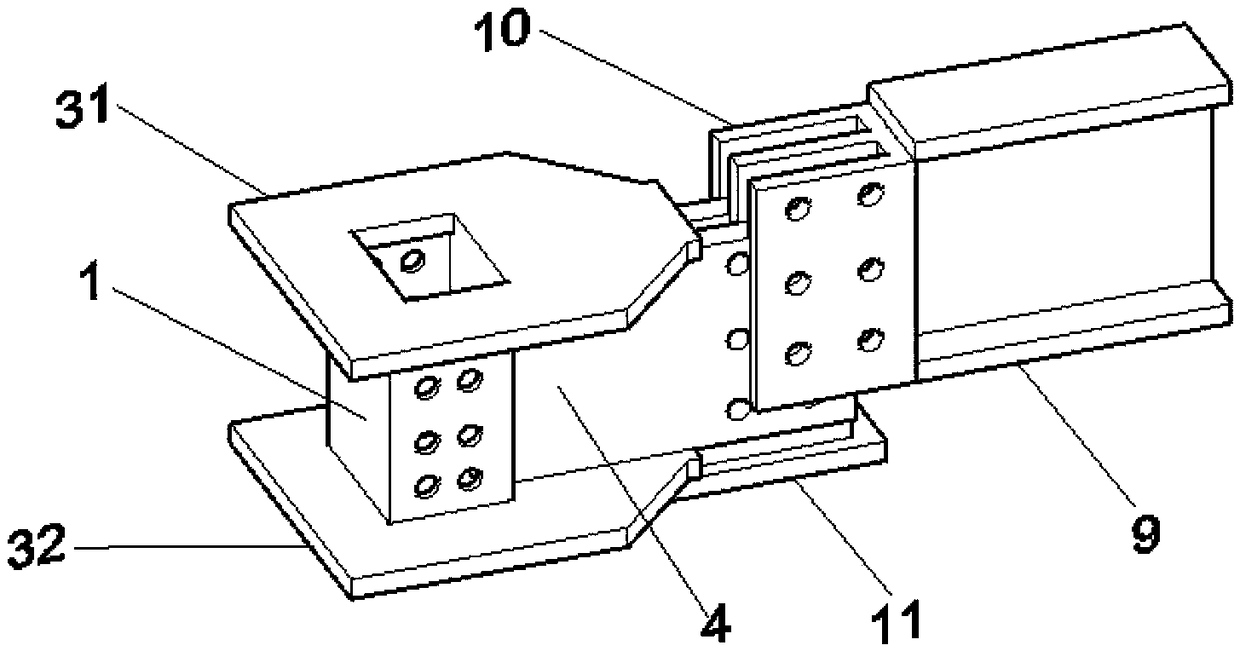 Fabricated steel tube concrete beam-column joint connecting mechanism