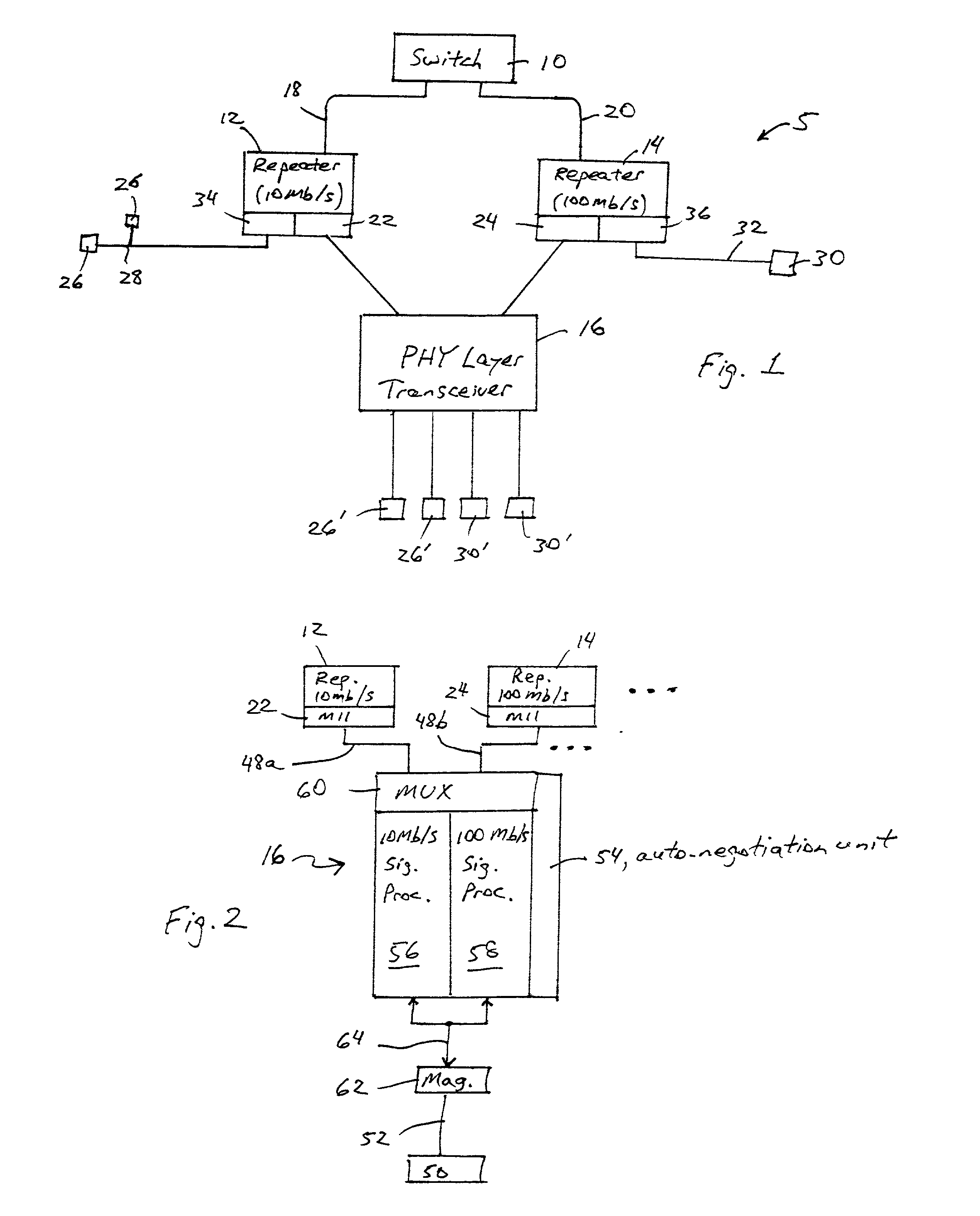 Network transceiver for steering network data to selected paths based on determined link speeds