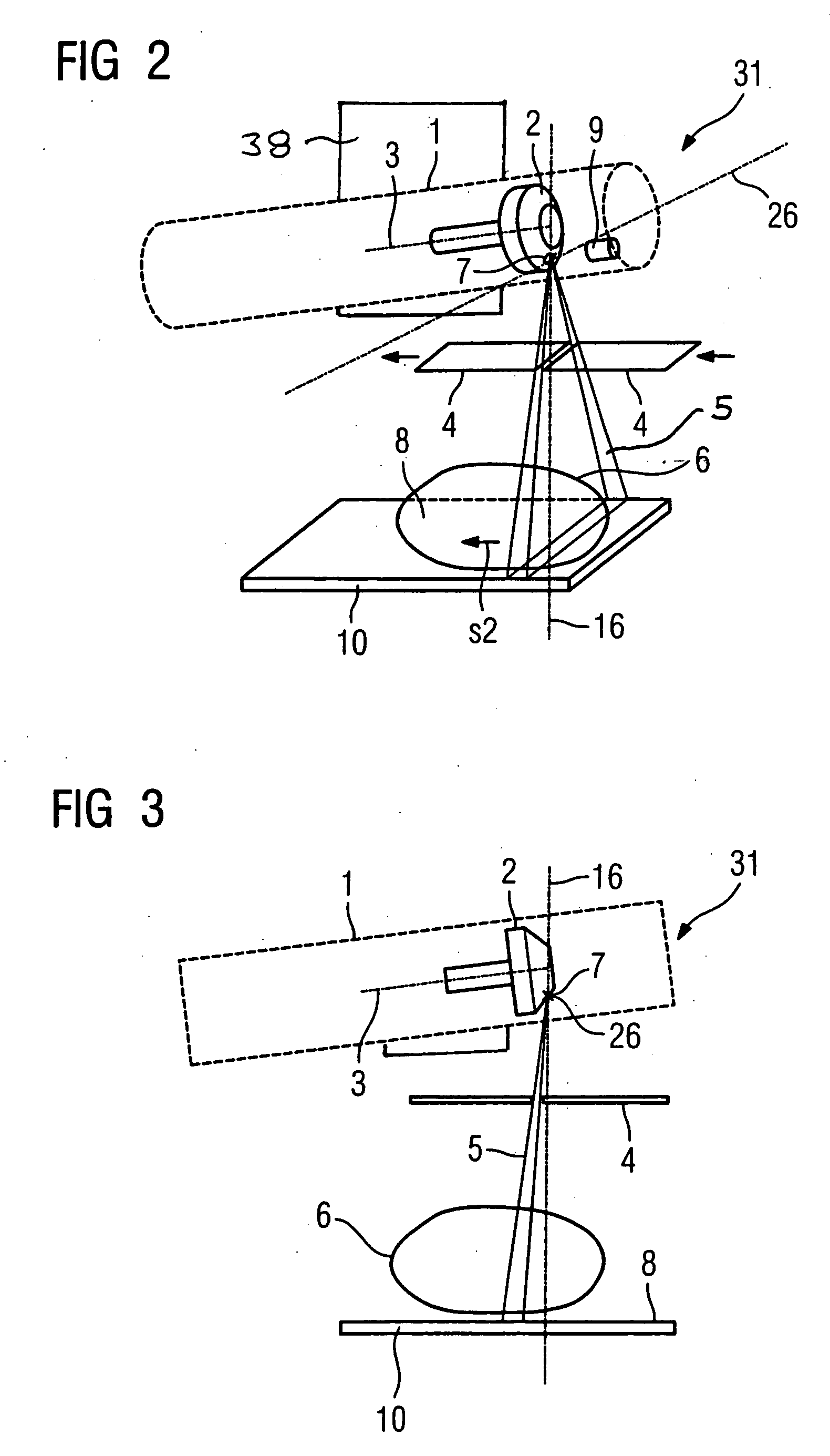 X-ray device that emits an x-ray beam with a scanning-like movement