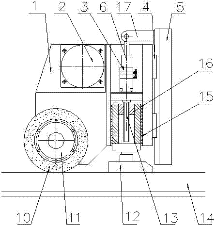 Longitudinal feed self-adaptation device for steel rail milling and grinding machine