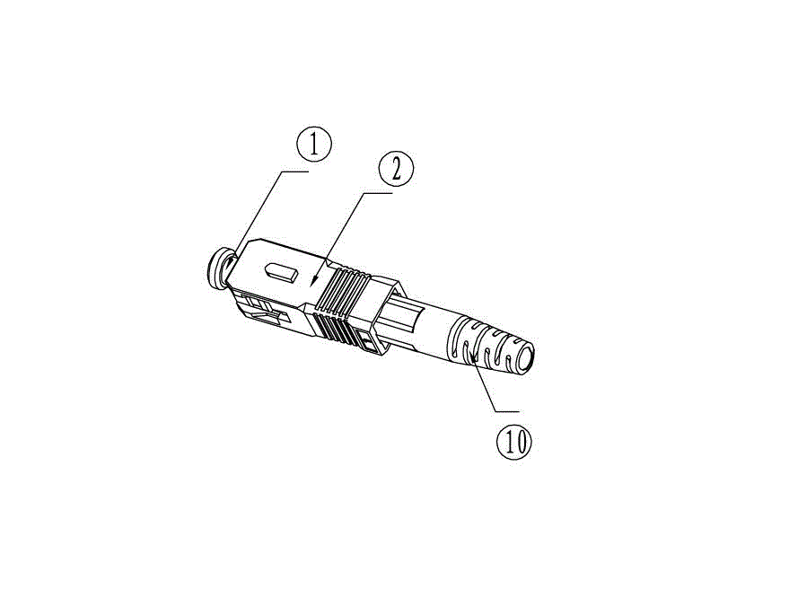 SC-type rubber-insulated optical fiber connector