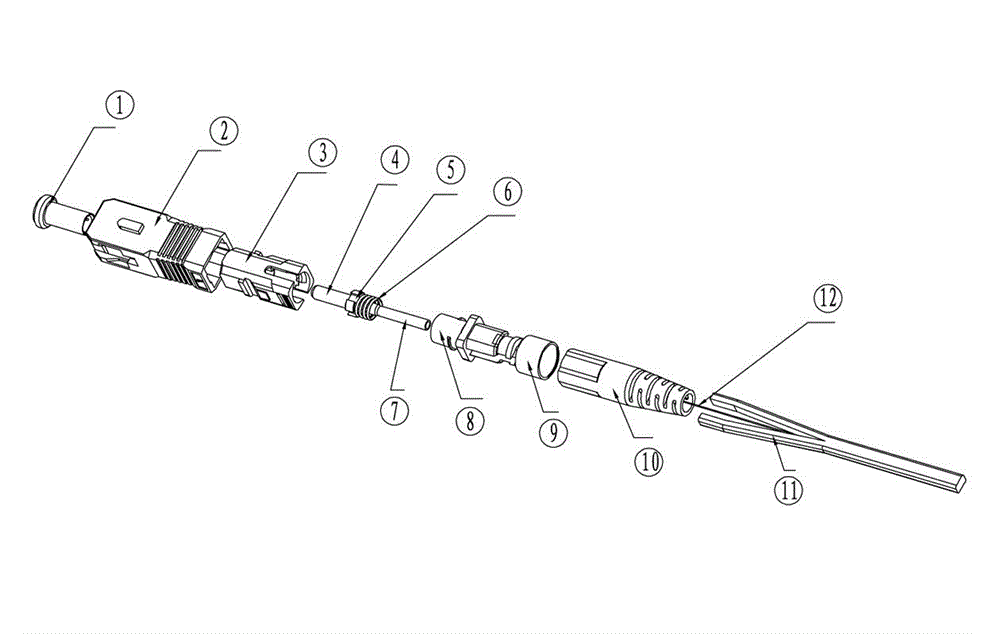 SC-type rubber-insulated optical fiber connector