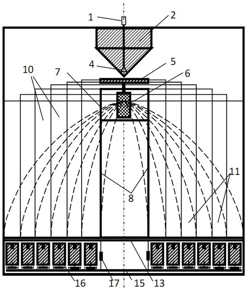 Online rapid detection system and analysis and detection method for grain composition analysis of spiral-flow type machine-made sand