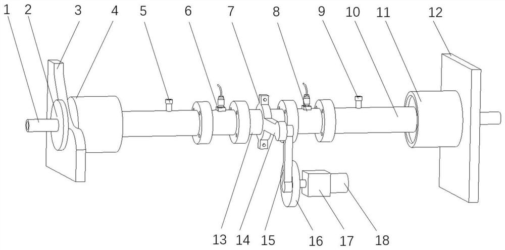 Method and device for measuring cavitation additional action moment in water tunnel experiment