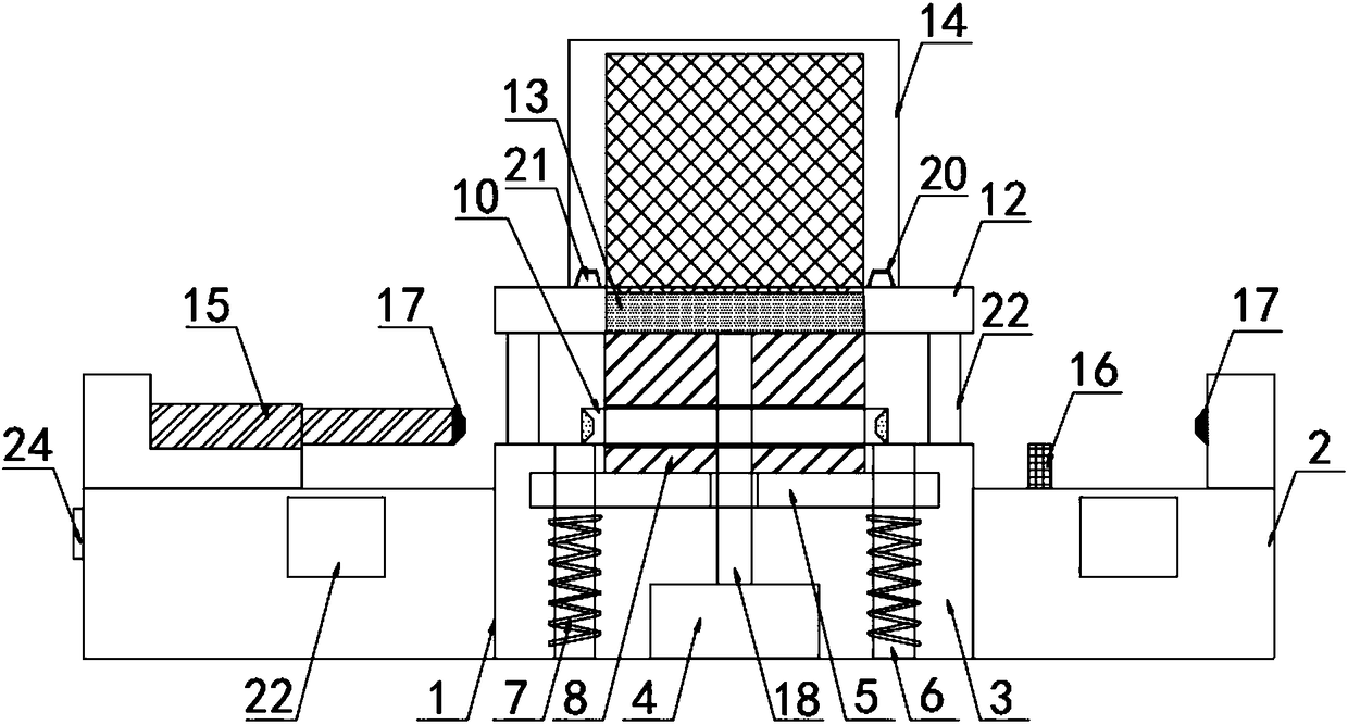 Pin retreating demolding device for compression molding of bamboo-wood integrated material