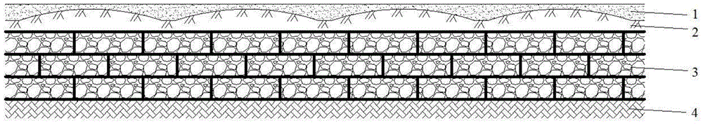 Karst region ductile anti-collapse roadbed structure and construction method of Karst region ductile anti-sag roadbed structure