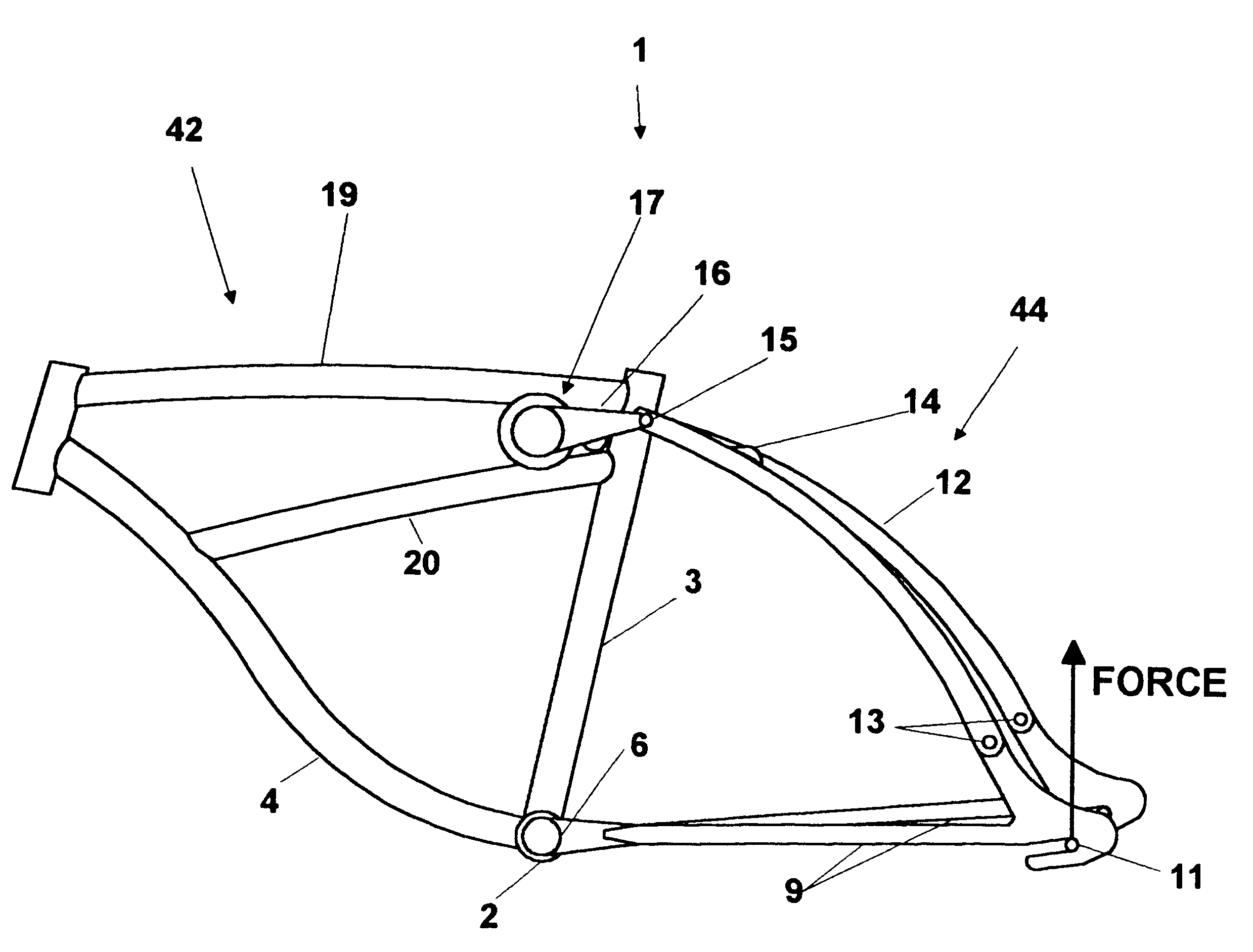 Bicycle with shock absorber