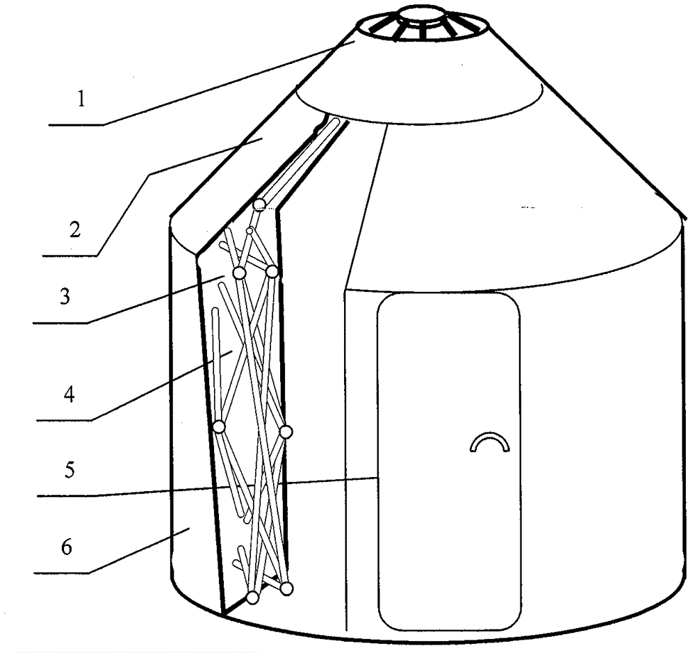 Quick folding yurt with closed-chain connecting rod bracket