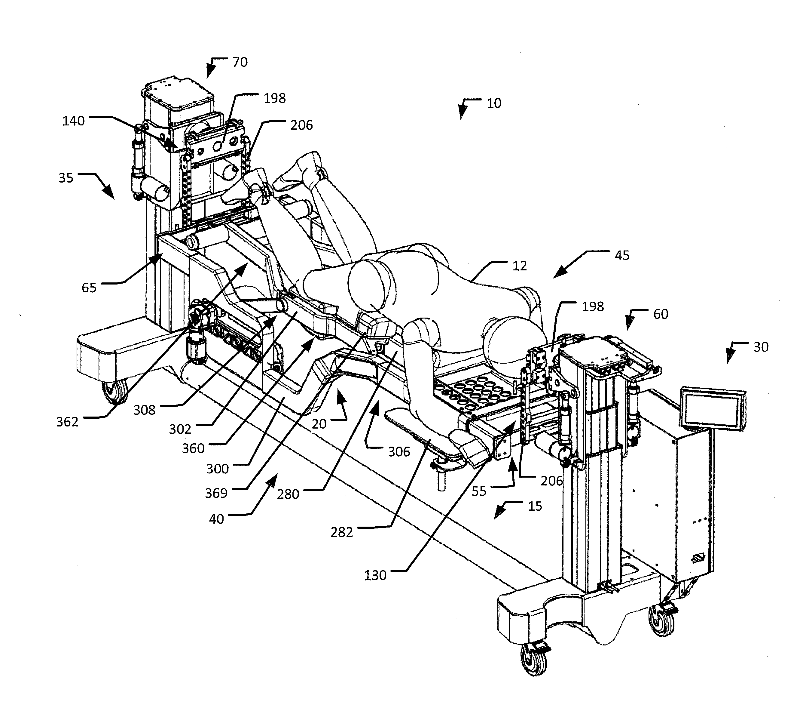 Surgical Table with Patient Support Having Flexible Inner Frame Supported on Rigid Outer Frame