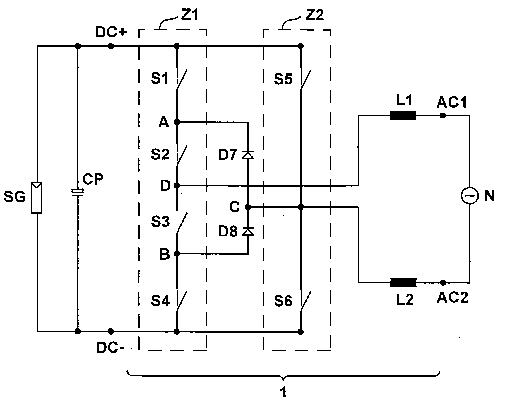 Inverter, more specifically for photovoltaic plants