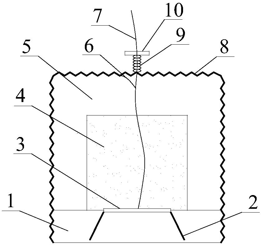 Embedded type ultrasonic sensor arranged in cement concrete structure