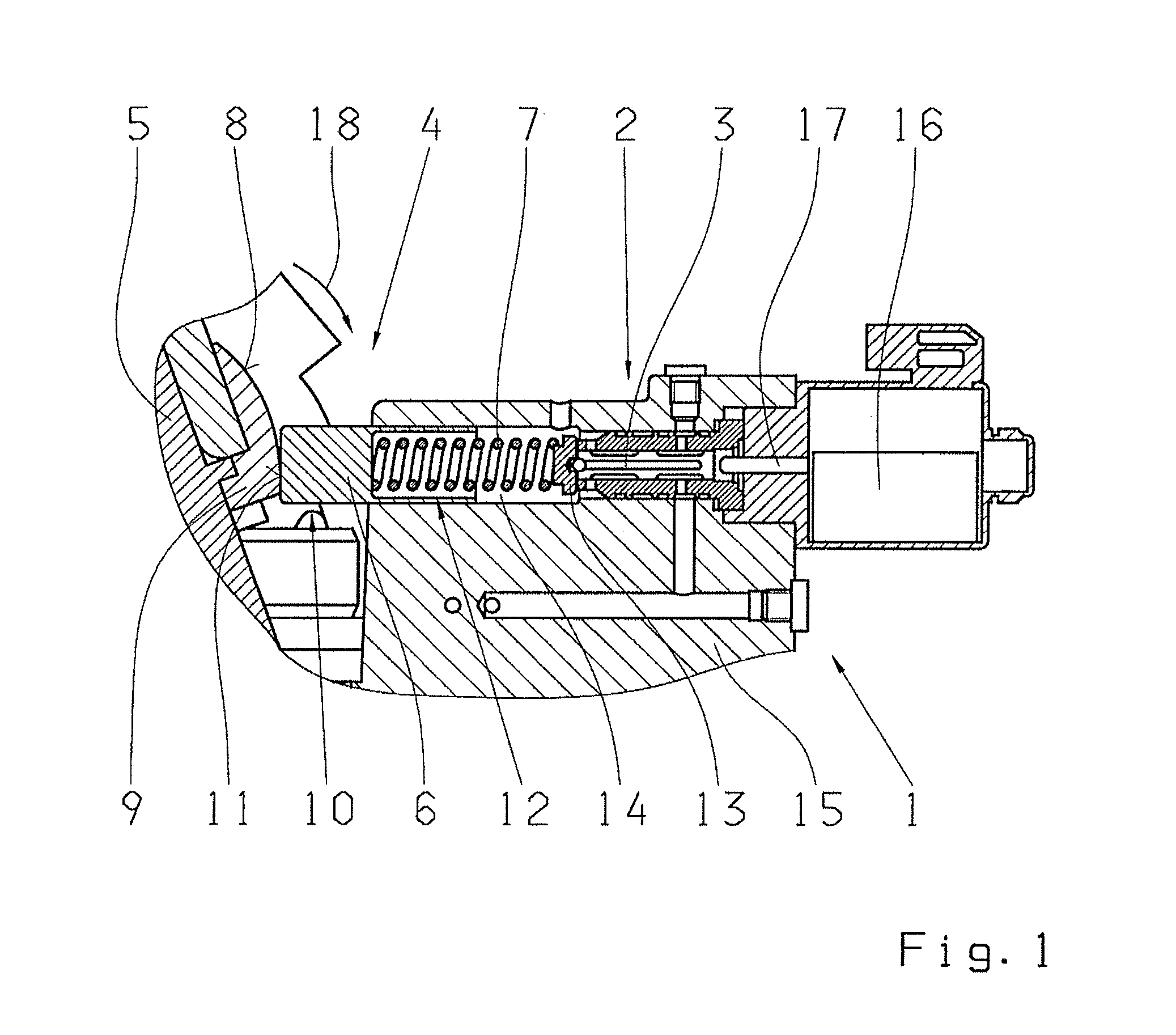 Adjusting device of a hydrostatic module