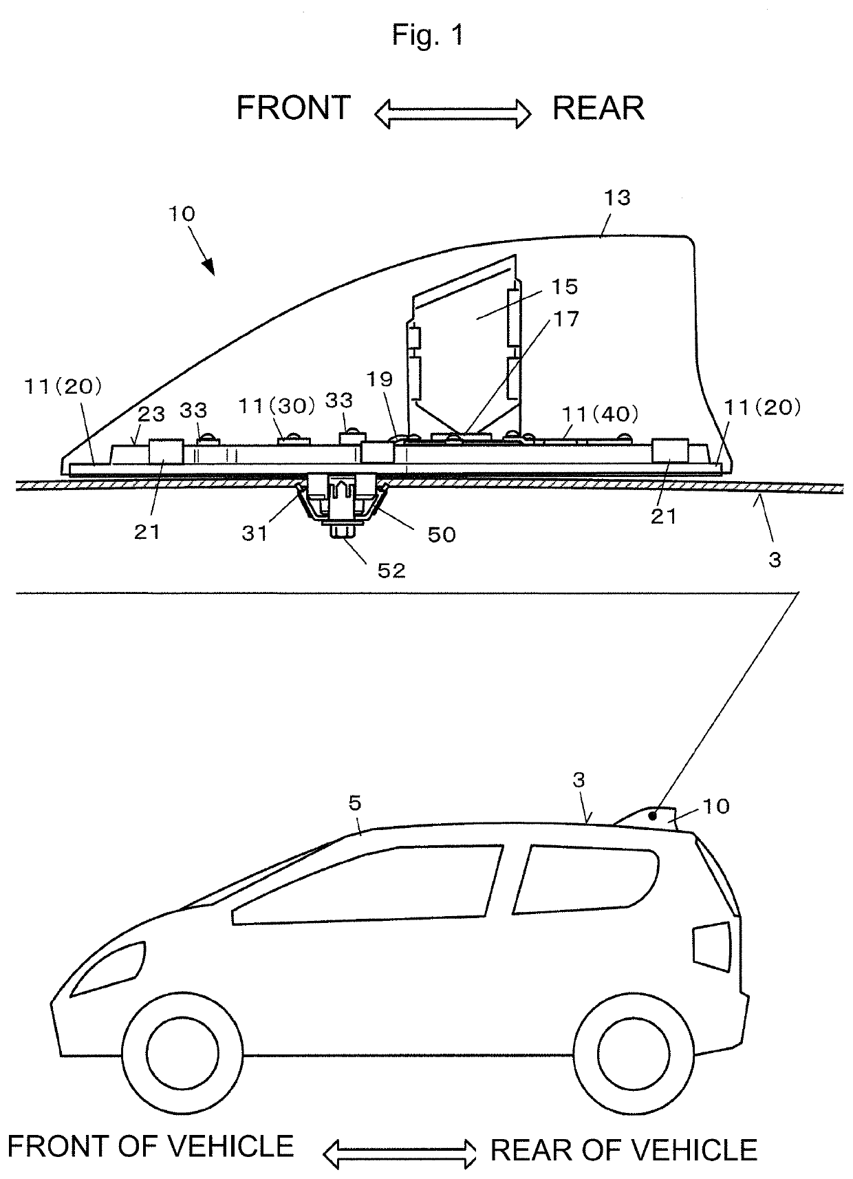 Antenna device for vehicle