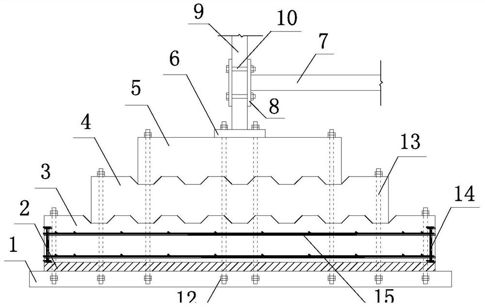 An independent foundation under a prefabricated steel concrete column